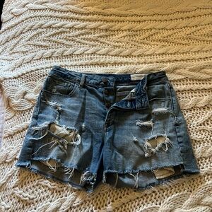 Treasure & Bond Ripped Blue Jean Shorts